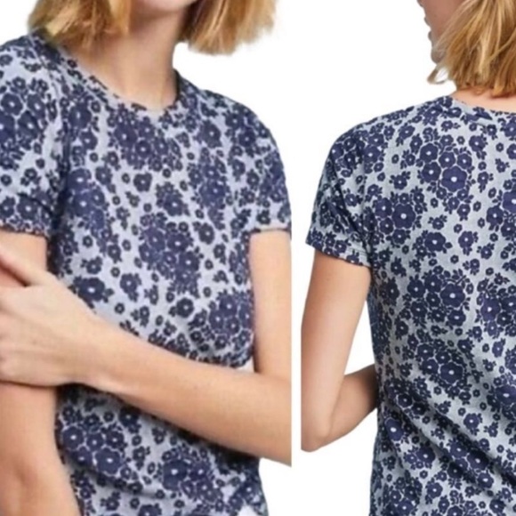 Anthropologie postmark textured knit printed tee short sleeve size XL - Picture 1 of 9